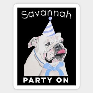 Savannah Georgia Souvenir Funny Bulldog Party On Sticker